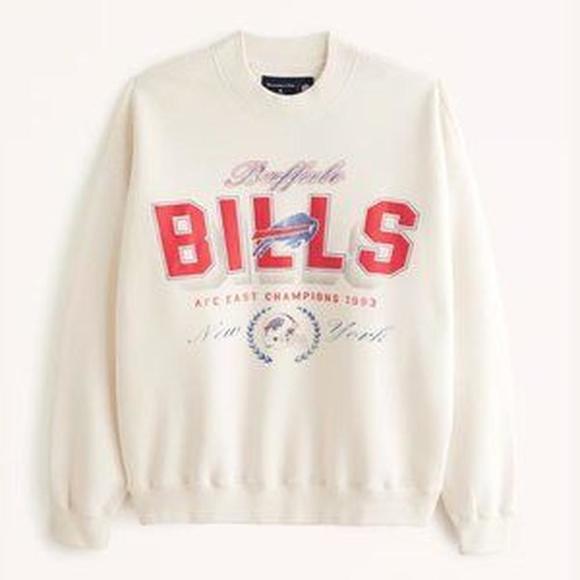 Buffalo Bills Graphic White Crew Sweatshirt - Picture 1 of 4